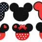 Mickey Minnie Mouse ears head 6 embroidery patterns Digitized Machine Embroidery Designs Pack