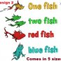 2 Designs: One Fish Two Fish Red Fish Blue Fish Dr Seuss Embroidery Designs Email Delivery Only