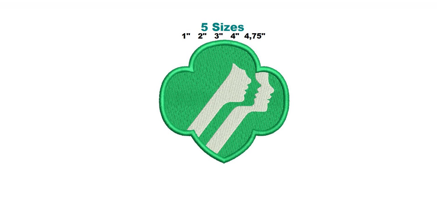 Girl Scouts Trefoil digitized filled machine embroidery design Email