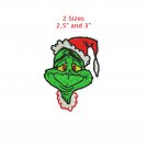 Christmas Grinch head Dr Seuss 2 Sizes Digitized Machine Embroidery Design Email Delivery Only