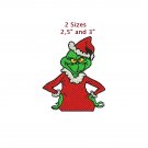 Christmas Grinch Dr Seuss 2 Sizes Digitized Machine Embroidery Design Email Delivery Only