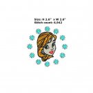 Frozen Anna in Snowflake frame Digitized Filled Machine Embroidery Design Email Delivery Only