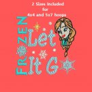 Let It Go Anna Frozen 2 Sizes Digitized Machine Embroidery Design Email Delivery Only
