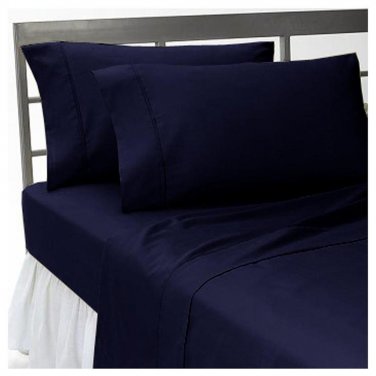 800TC SOLID NAVY BLUE SHEET SET IN KING SIZE - 100% PURE COTTON