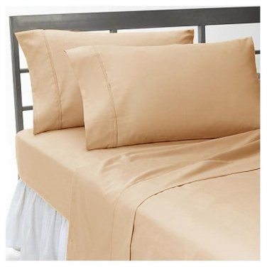 600TC SOLID TAUPE SHEET SET IN KING SIZE - 100% PURE COTTON