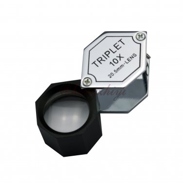 10X Jewelry Diamond Gem Triplet Loupe Maganifier w 20.5mm Top Quality Optical Lens, Free Shipping