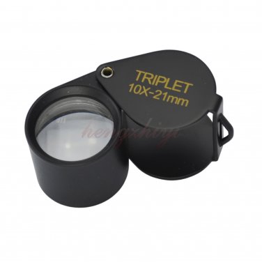 10X 21MM Jewelry Diamond Gemstone Gem Triplet Loupe Foldable Eye Magnifier Glass Lens, Free Shipping