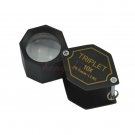 10X 20.5MM Jewelry Diamond Gemstone Gem Triplet Loupe Magnifier Lens w Leather Case, Free Shipping