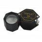 10X 20.5MM Jewelry Diamond Gemstone Gem Triplet Loupe Magnifier Lens w Leather Case, Free Shipping