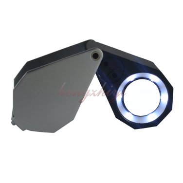 10X Diamond Gem Loupe w Six LED Light + 21mm Achromatic Aplanatic Len + Leather Case, Free Shipping
