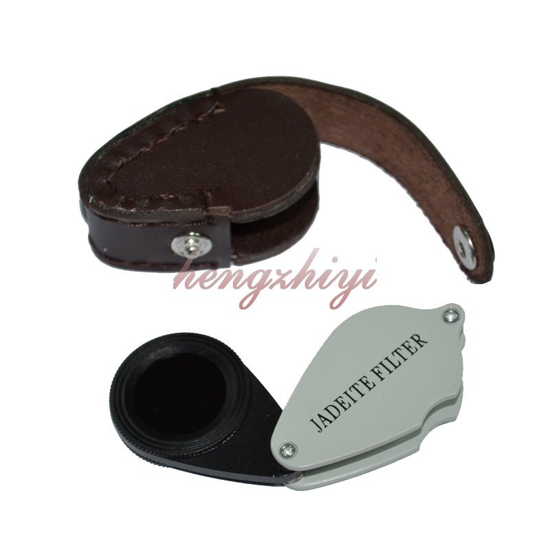 Jadeite Chelsea Optic Glass Filter Gemstone Emerald Loupe Testing w Leather Case, Free Shipping