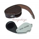 Ruby Filter Red Gemstone Gem Testing Loupe Identification Tool w Leather Case, Free Shipping