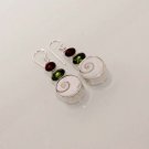 8gm SHIVA EYE-PERIDOT QUARTZ-RED TOPAZ FASHION JEWELRY SILVER EARRINGS E473/477