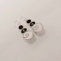 8gm SHIVA EYE-PERIDOT QUARTZ-RED TOPAZ FASHION JEWELRY SILVER EARRINGS E473/477