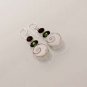 8gm SHIVA EYE-PERIDOT QUARTZ-RED TOPAZ FASHION JEWELRY SILVER EARRINGS E473/477
