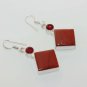 10gm AMAZING ! RED JASPER- GARNET DESIGNER FASHION JEWELRY SILVER EARRINGS E129