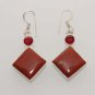 10gm AMAZING ! RED JASPER- GARNET DESIGNER FASHION JEWELRY SILVER EARRINGS E129