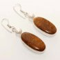 12gm COOL!  NEW YEAR GIFT BROWN JASPER- PEARL JEWELRY SILVER EARRINGS E81