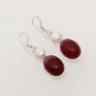 9gm AMAZING ! CARNELIAN- WHITE PEARL FASHION JEWELRY SILVER EARRINGS E558