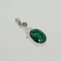 10gm AMAZING MALACHITE- PHERINITE DESIGNER FASHION JEWELRY SILVER PENDANT P359