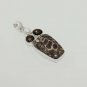 12gm AFRICAN PICTURE JASPER- SMOKEY QUARTZ- PEARL JEWELRY SILVER PENDANT P347
