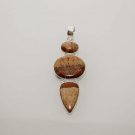 16gm SAHARA JASPER GEMSTONE DESIGNER FASHION JEWELRY SILVER PENDANT P334