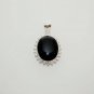 11gm SMART ! GRAIN WORK BLACK ONYX DESIGNER FASHION JEWELRY SILVER PENDANT P312