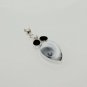 DENDRITE OPAL- BLACK ONYX- PEARL DESIGNER FASHION JEWELRY SILVER PENDANT P344