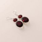 9gm CHRISTMAS GIFT ! RED GARNET DESIGNER FASHION JEWELRY SILVER EARRING E512
