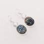11gm DAZZLING TITANIUM DRUSY- PEARL DESIGNER FASHION JEWELRY SILVER EARRING E545