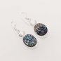 11gm DAZZLING TITANIUM DRUSY- PEARL DESIGNER FASHION JEWELRY SILVER EARRING E545