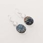 11gm DAZZLING TITANIUM DRUSY- PEARL DESIGNER FASHION JEWELRY SILVER EARRING E545