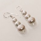 10gm DEMANDING XMAS GIFT WHITE SEA WATER PEARL FASHION JEWELRY SILVER EARRING