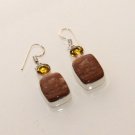 10gm COOL! AUSTRALIAN PICTURE JASPER- CITRINE FASHION JEWELRY SILVER EARRING E68