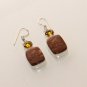 10gm COOL! AUSTRALIAN PICTURE JASPER- CITRINE FASHION JEWELRY SILVER EARRING E68