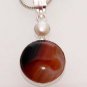 BOTSWANA  LACE AGATE- PEARL  FASHION JEWELRY SILVER PENDANT WITH CHAIN  P27