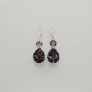 11gm DAZZLING TITANIUM DRUSY- AMETHYST  FASHION JEWELRY SILVER EARRING E637