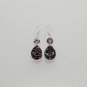 11gm DAZZLING TITANIUM DRUSY- AMETHYST  FASHION JEWELRY SILVER EARRING E637
