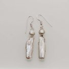 XMAS GIFT HOLY WHITE ABALONE SHELL- PEARL FASHION JEWELRY SILVER EARRING E630