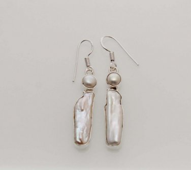 XMAS GIFT HOLY WHITE ABALONE SHELL- PEARL FASHION JEWELRY SILVER EARRING E630