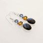 10gm FIREY LABRADORITE -YELLOW -BLUE TOPAZ FASHION JEWELRY SILVER EARRING E632