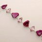 32gm ROMANTIC ROSE QUARTZ- PINK SOLAR DRUSY FASHION JEWELRY SILVER BRACELET B202