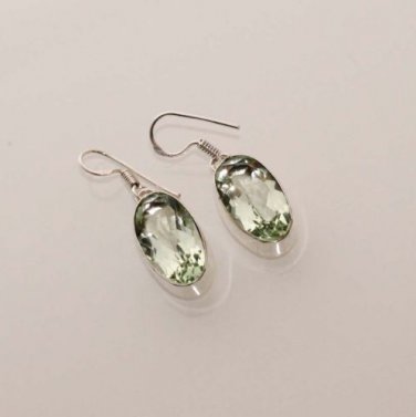 8gm COOL! HYDRO LIGHT GREEN TOPAZ FASHION  JEWELRY SILVER EARRING E163