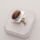 15gm FABALOUS ! TIGER EYE FINE FASHION JEWELRY SILVER RING SIZE9 .R109