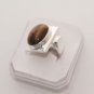 15gm FABALOUS ! TIGER EYE FINE FASHION JEWELRY SILVER RING SIZE9 .R109