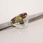 14gm LOVELY ! DYCHORIC PICTURE GLASS FASHION JEWELRY SILVER RING SIZE8. R108