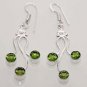 7gm GREEN PERIDOT QUARTZ DESIGNER  FASHION JEWELRY SILVER EARRINGS E300