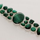 49gm AMAZING MALACHITE GEMSTONE DESIGNER FASHION JEWELRY SILVER BRACELET B689