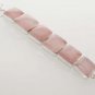 67gm COOL! ROMANTIC ROSE QUARTZ FASHION JEWELRY SILVER BRACELET B673