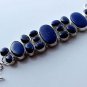 NATURAL BLUE LAPIS LAZULI GEM STONE FASHION JEWELRY SILVER BRACELET 7.5" B227